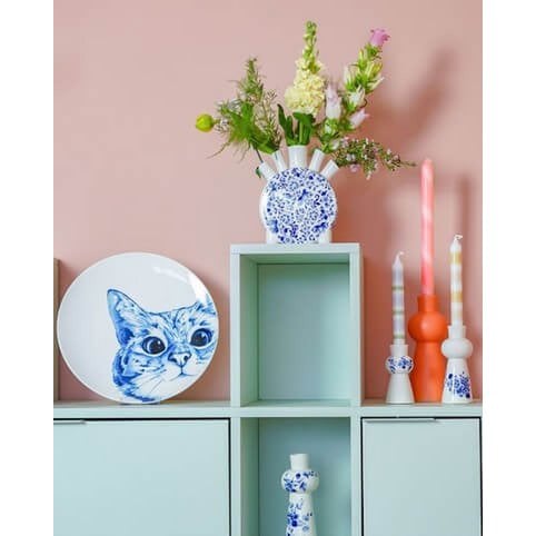 Tulpenvaas Delfts blauw rond
