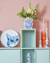 Tulpenvaas Delfts blauw rond