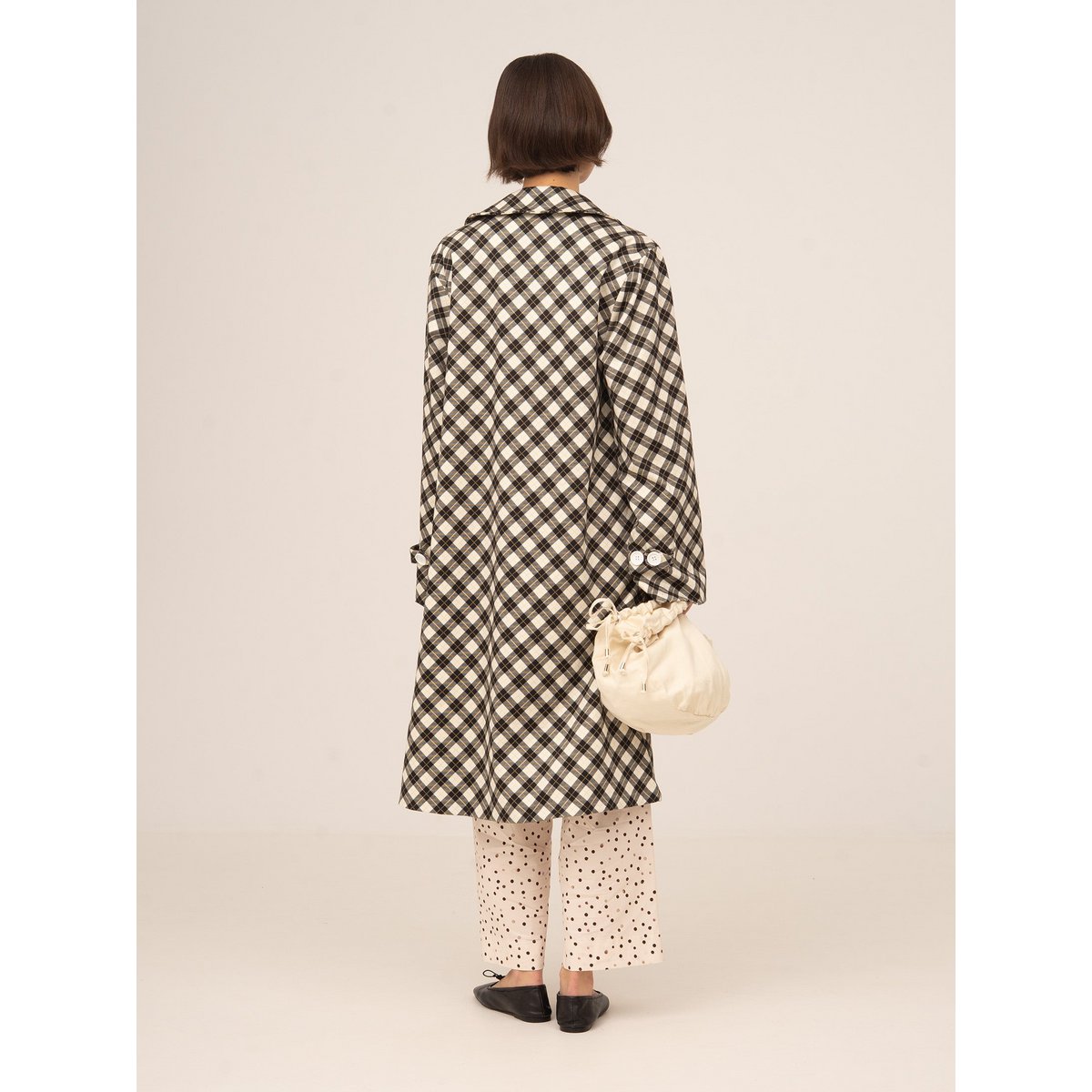 Classic Betty Argyle-inspired Geometric Print Trench Coat