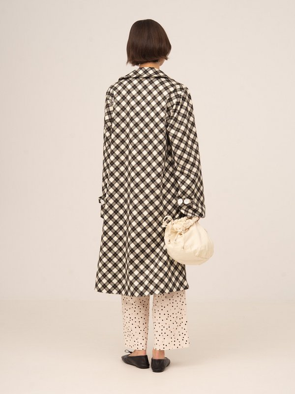 Classic Betty Argyle-inspired Geometric Print Trench Coat