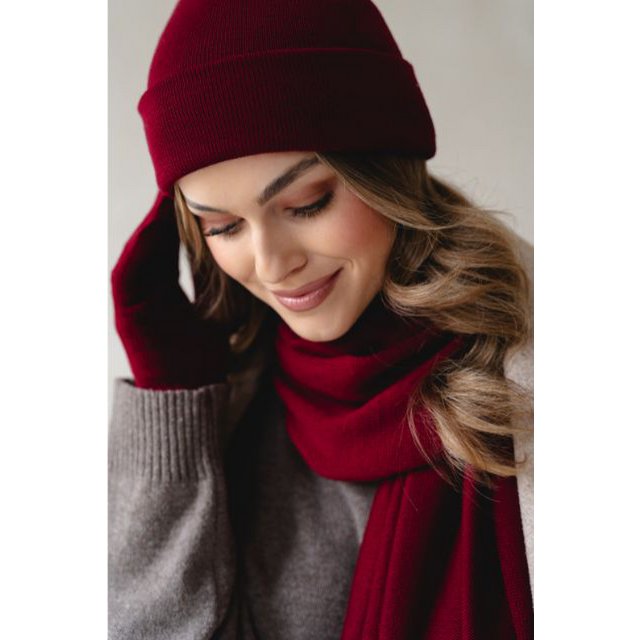 NAOMI muts – 100% merinowol – bordeaux
