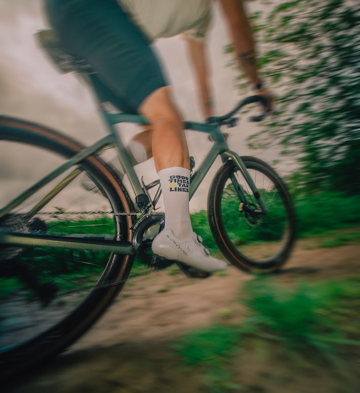 Good Times Tan Lines cycling socks White