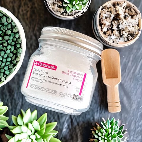 'Verkoudheid en Griep' Badzout - Eucalyptus, Gember en Zwarte Peper 240g
