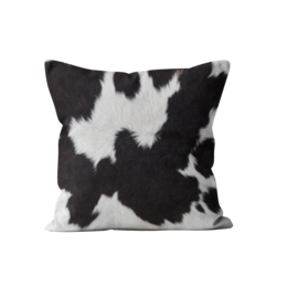 Black Cowhide poduszka (fałszywe futro)