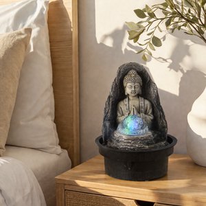 Zimmerbrunnen – Frieden – Buddha-Statuette und Feng-Shui-Design – dekoratives Zen-Zubehör – schnelle Installation