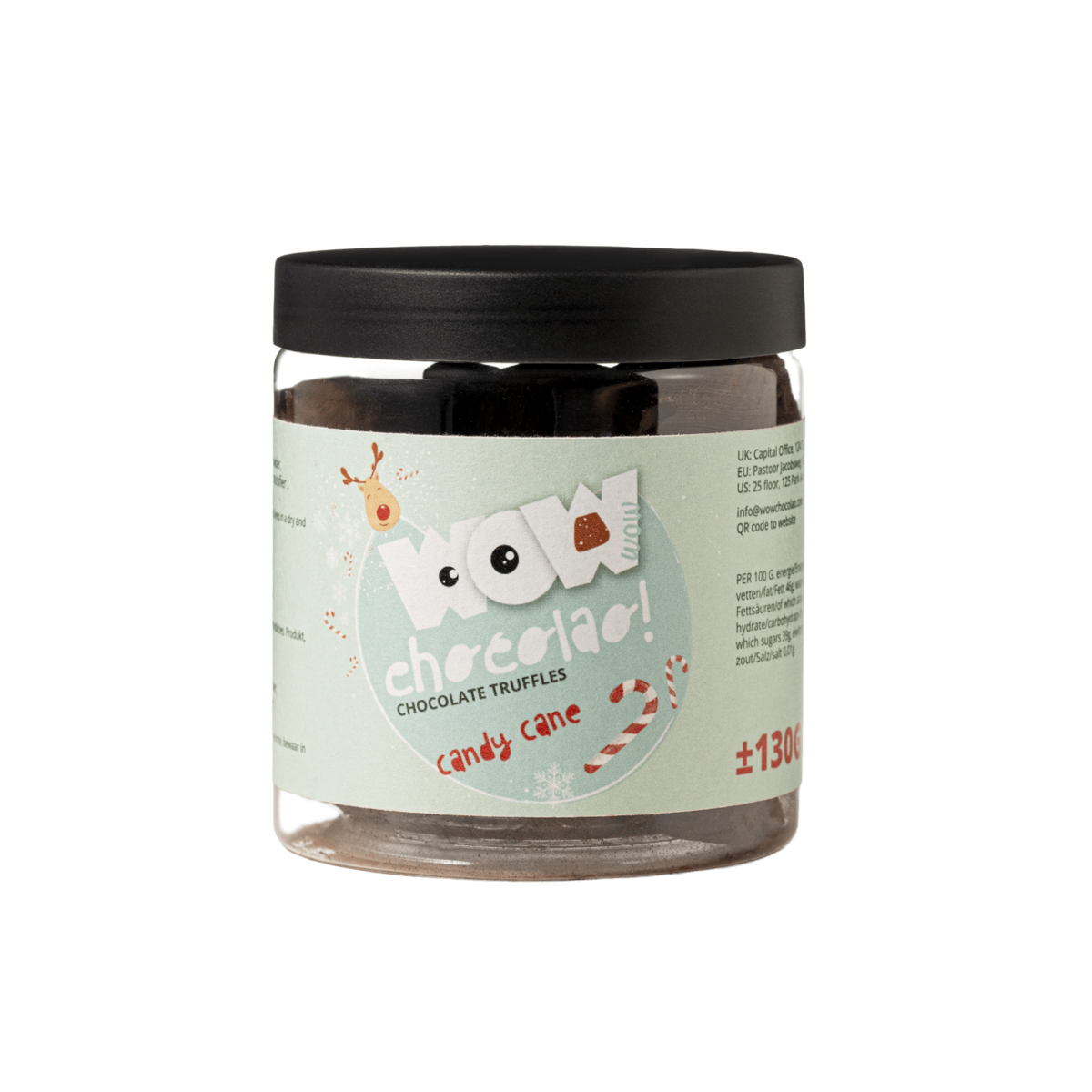 Candy Cane Juletrøfler Gavekrukke 130g | Pebermynte Holiday Chokolade