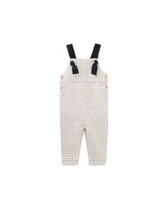 Geruite babyjongenstuinbroek met contrasterende bandjes I137-21316074