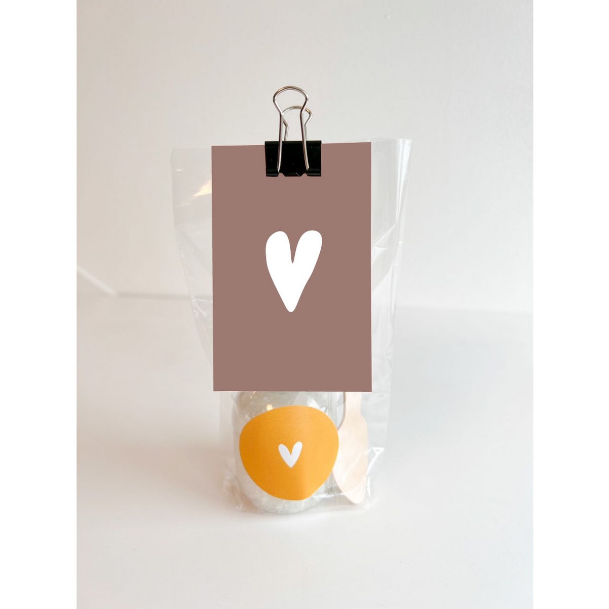 Gift bag bath salt - heart old pink