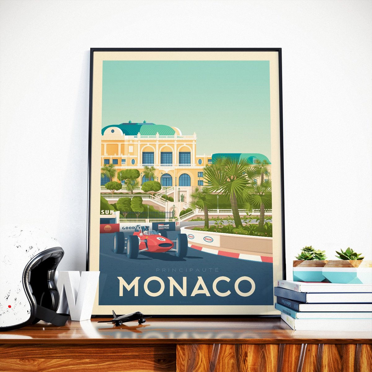 Monaco Vintage Poster | Plakatstadt Monaco Côte d'Azur Frankreich