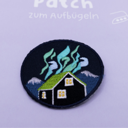 Patch Northern Lights Patch Shirt Iceland House - Gift Shirt Decorate Iron On Patch Travel