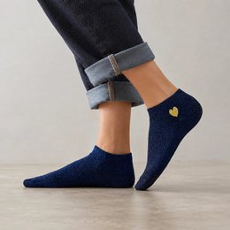 4er-Pack Damen-Socken aus Lurex und glitzerndem Herz I 35-41