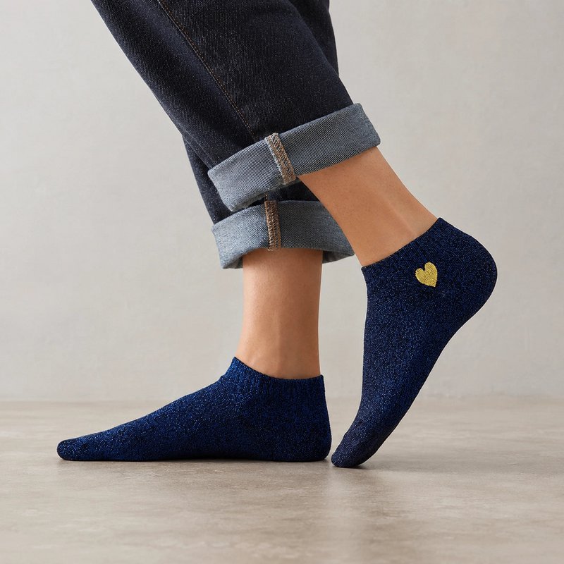 4er-Pack Damen-Socken aus Lurex und glitzerndem Herz I 35-41