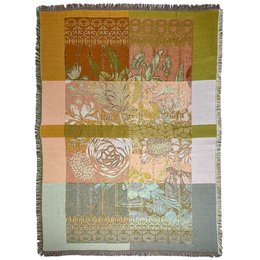 NIN-NIT | Couverture florale | plaid | couverture tissée | 160 x 220 cm