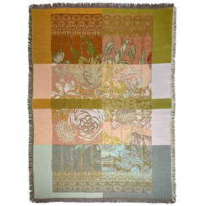 NIN-NIT | Blumendecke | kariert | gewebte Decke | 160 x 220 cm
