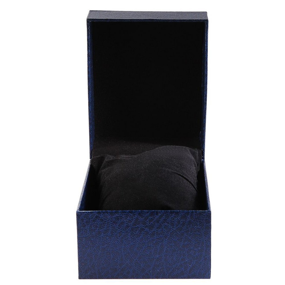 Caja plegable para relojes, cartón, azul, 7,5 cm x 9 cm x 11 cm