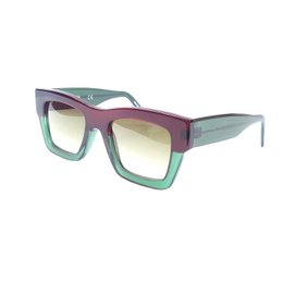 Hand Painted Sunglasses - G67 -Brown - Translucent Green