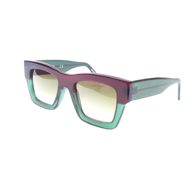 Hand Painted Sunglasses - G67 -Brown - Translucent Green