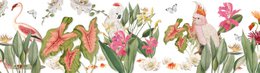 Self-adhesive border "Paradise" Multicolored on white