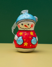 Handmade papier-mache Snowman with stars
