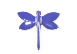 Broche libélula lacado azul índigo