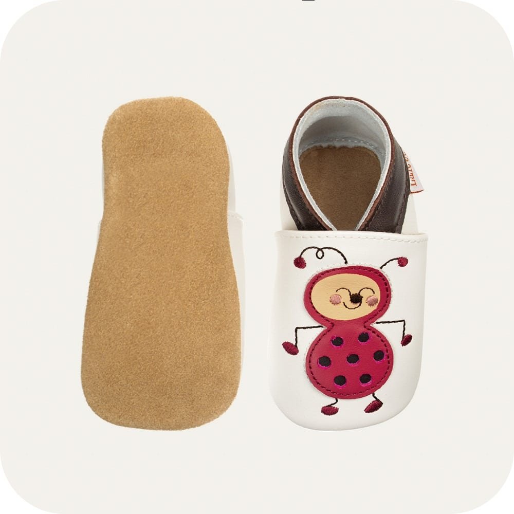 Zachte leren babyslofjes Mademoiselle Coccinelle