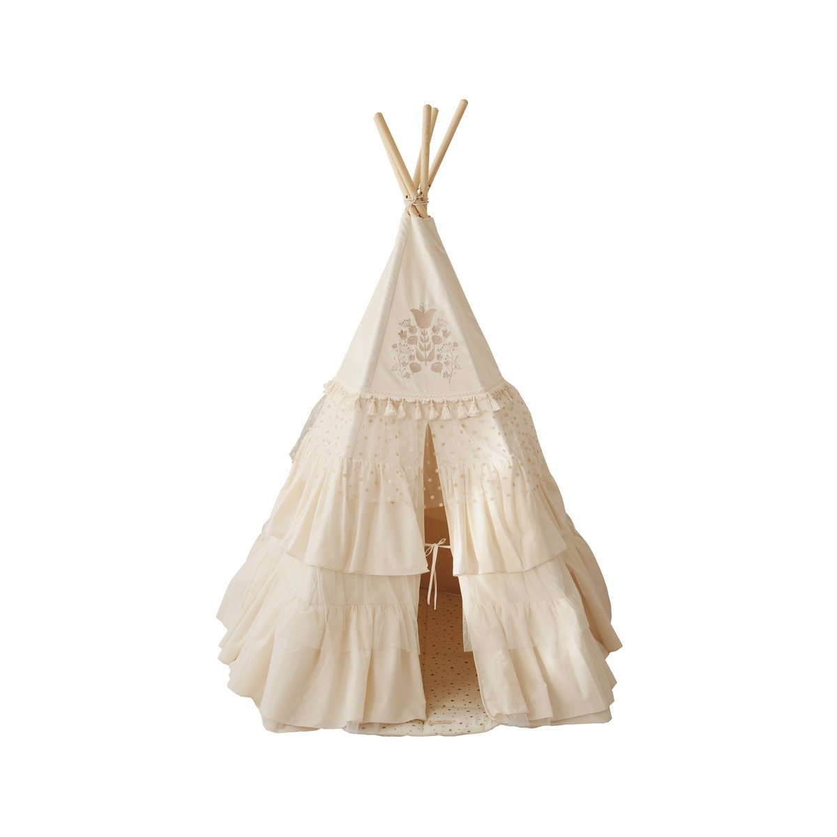 Teepee “Boho” con volant e set tappetino