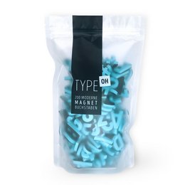 Modern magnetic letters in a variety of unique colors including yellow, light blue, pink, red, mint, green, black, white, purple, and dark blue. These colorful alphabet toys are perfect for creative play and learning.