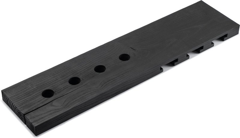 Tu Las™ vinflaskeholder i træ inklusive vinglas og champagneglasholder - 94 x 22 x 4 cm - Flydende vinflaskeholder - Vægbeslag - Asketræ