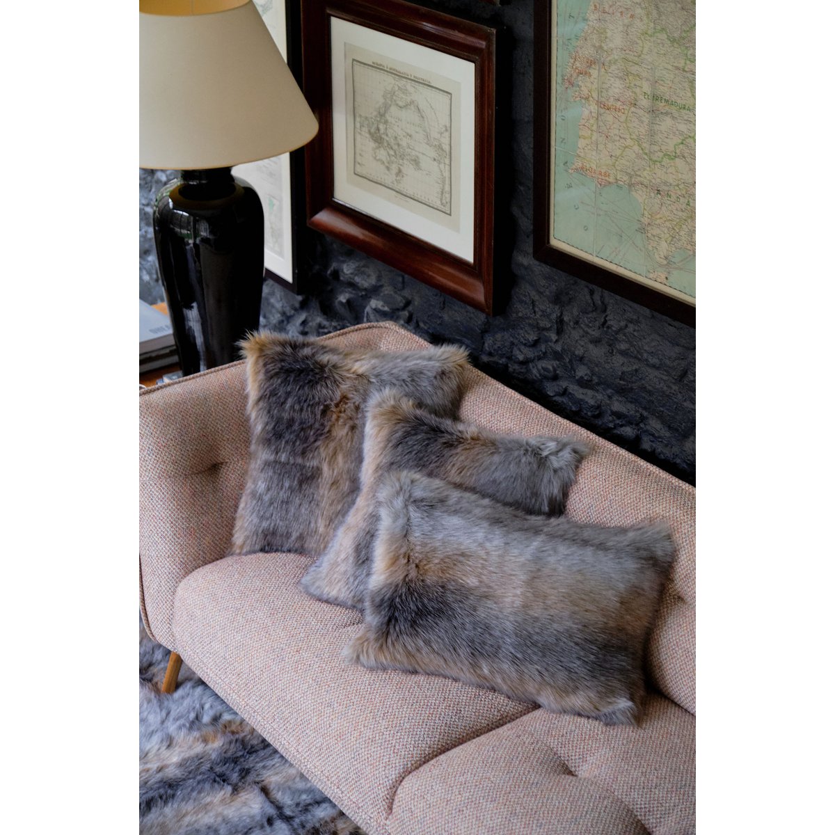 Kussen Crystal Faux Fur