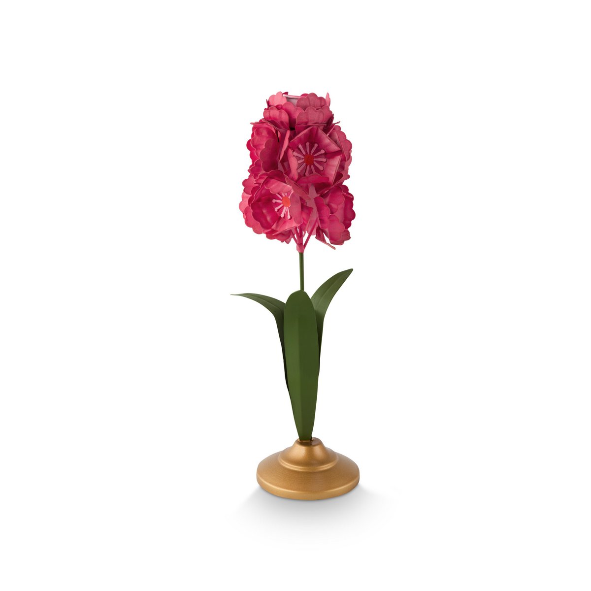 Candle Holder Metal Flower Pink 31.5cm