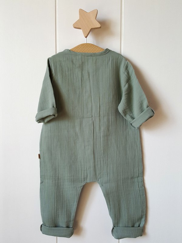 Uniseks mousseline romper / 100% biologisch dubbel gaaskatoen