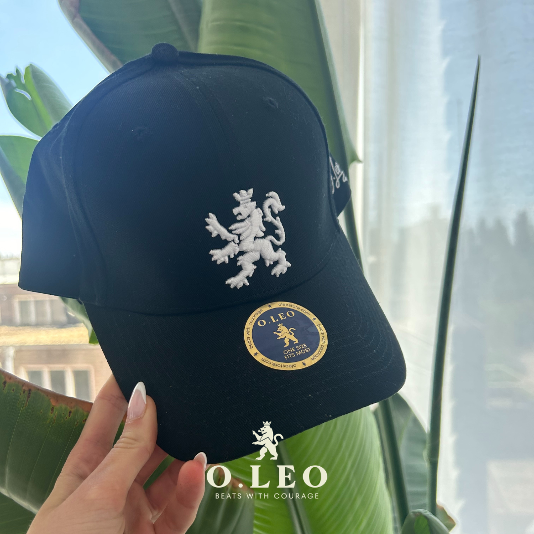 Gorra de béisbol O.Leo - Negro - León blanco - Unisex