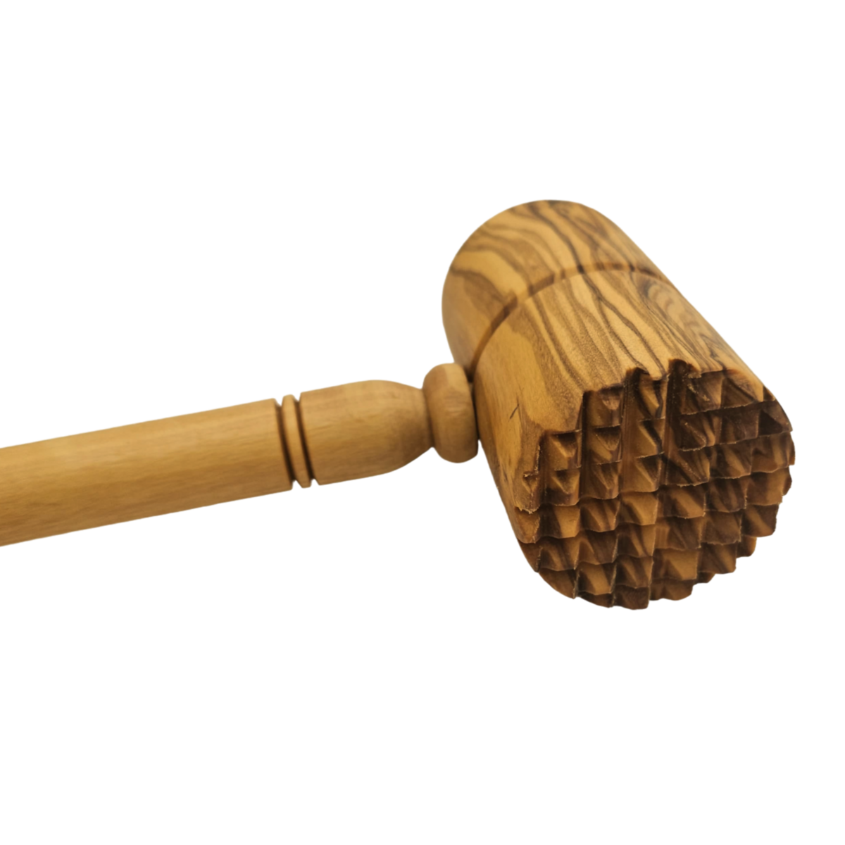 Meat tenderizer round meat hammer made of olive wood, handcrafted