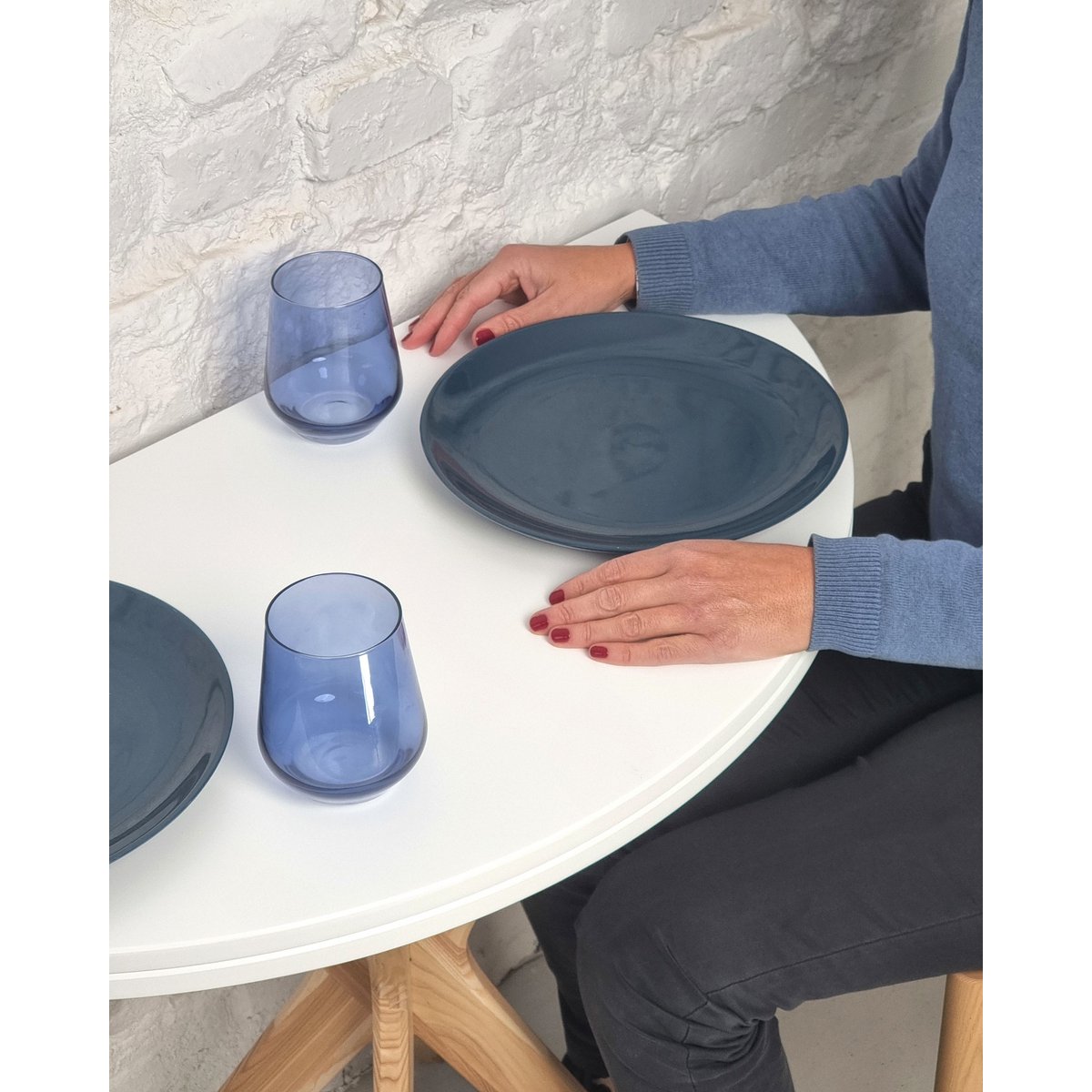 Halve maan uitschuifbare tafel Jubi diverse kleuren verkrijgbaar