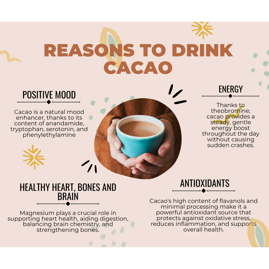 100% SINGLE ORIGIN DRINKING CHOCOLATE, BEAN TO CUP. CEREMONIAL CACAO.