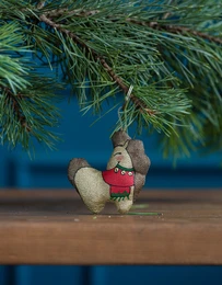  Horse wearing red scarf, wooden keychain, cute animal charm, holiday gift accessory