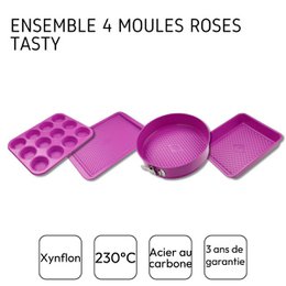 Sæt med 4 fuchsia Tasty Patisserie forme