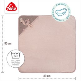 Hooded bath towel flamingo