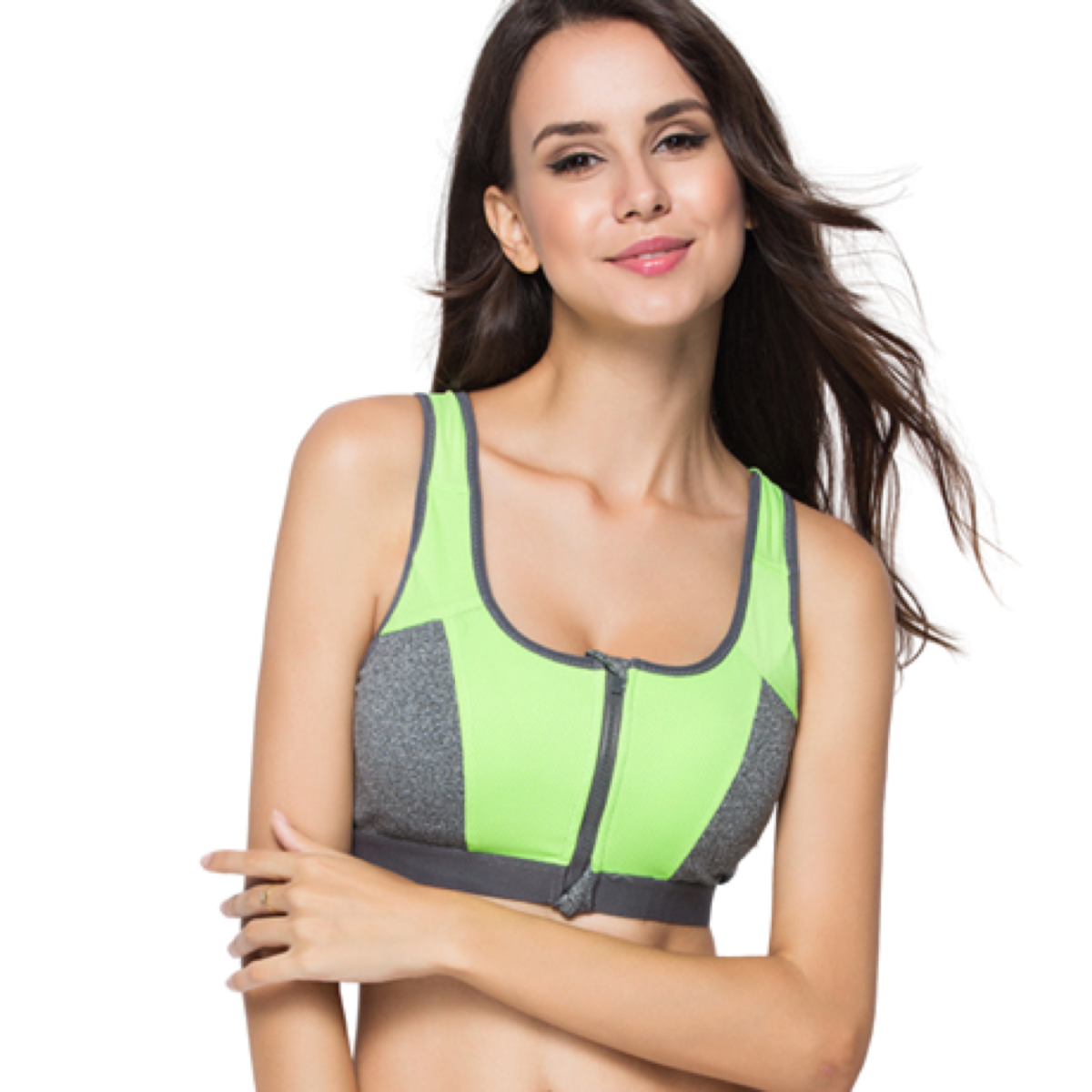 Biustonosz sportowy Clip & Zip - zielony