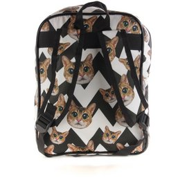 Backpack Cat black and white chevron (Black & White Cat)