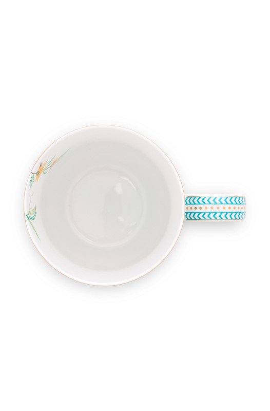 Tazza grande Jolie fiori blu oro - 350ml