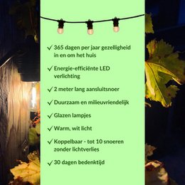 10-metrowy przewód świetlny + 2-metrowy przewód połączeniowy z 10 lampami LED