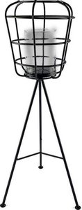Industrial outside wind light from WDMT ™ | 22 x 22 x 55 cm | Made of metal and equipped with glass candle holder Extra large lantern | Mat Black Metal | Lover