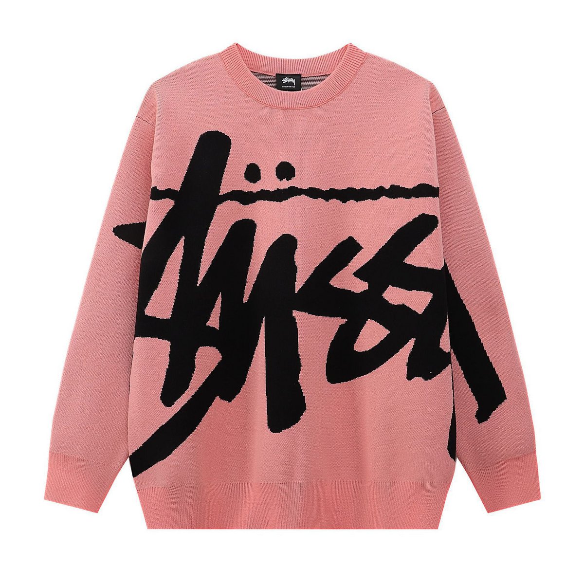 Maglione lavorato ai ferri con stampa lettere curve sia da uomo che da donna, versatile per le coppie, a maniche lunghe in puro cotone