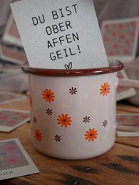 Mug émaillé je t'aime beige