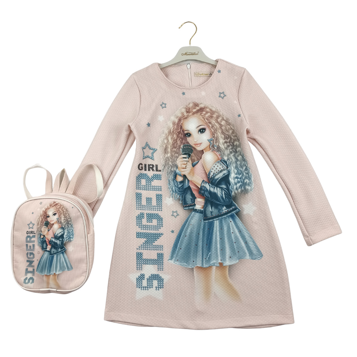 Robe fille avec sac à dos, "Singer" Taille 110/128