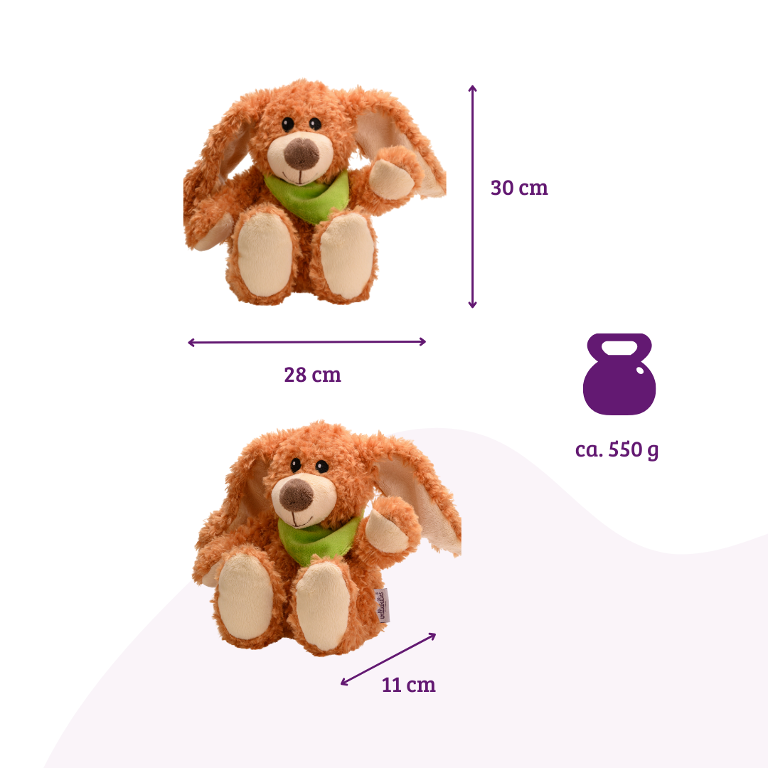 Heat cushion, the natural hot water bottle as a warm material toy, large rabbit with organic millet filling and health herbs