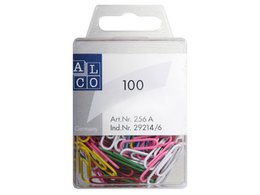 Paper clips Alco 26mm round box 100 pcs. assorted