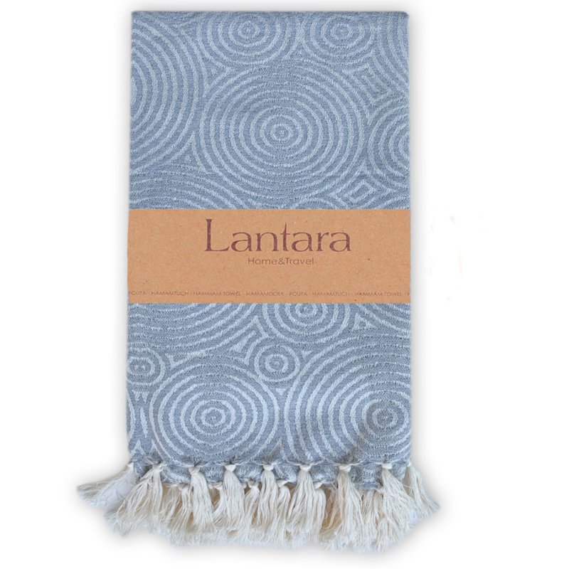 Hammam Towel Fouta Circles - Grey - 100x200cm