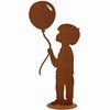 Junge mit Luftballon | Edelrost Gartendeko Figur